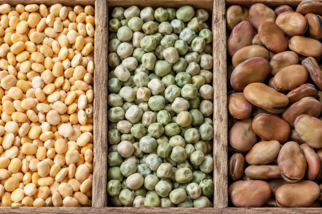 Lupinensamen, Erbsen und Ackerbohnen als Eiweißfuttermittel