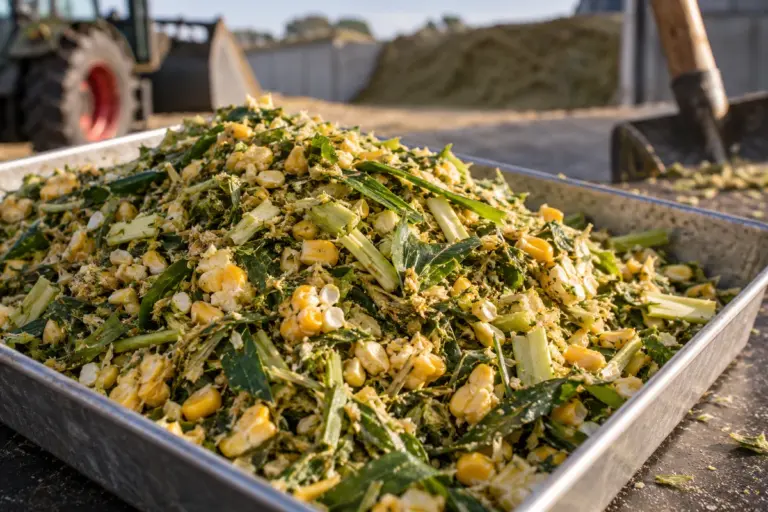 Maissilage mit aufgebrochenen Maiskörnern